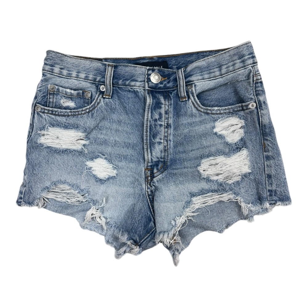 Aeropostale Women’s Size 2 High Rise Cut Off Distressed Button Up Shorty Shorts